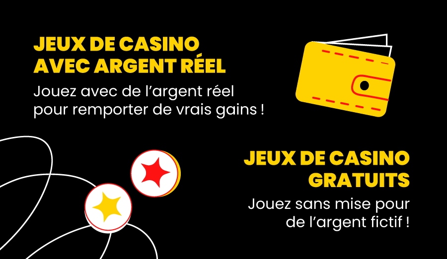 « Jeux de casino avec argent réel » vs « Jeux de casino gratuits »
