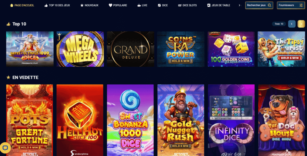 Exemples de jeux sur Magic Betting Casino.