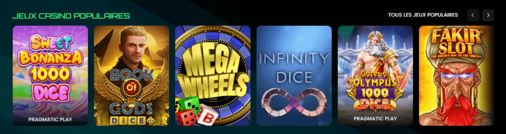 Jeux de casino populaires sur PlayOne.