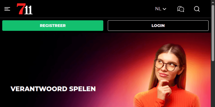 Verantwoord spelen pagina op 711.be