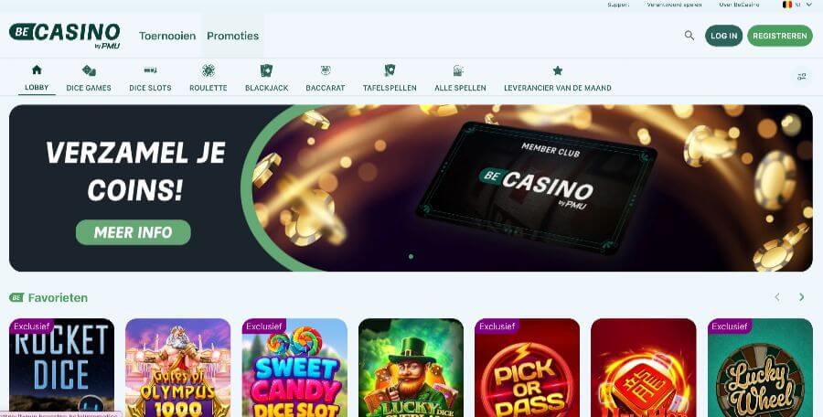 BeCasino Homepage