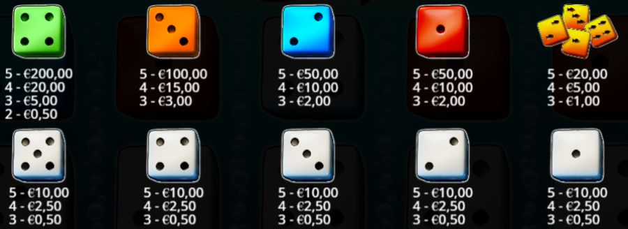 Big Bass Dice symbolen