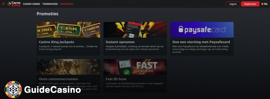 King casino promoties screenshot