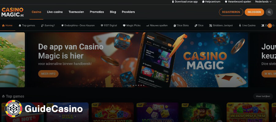 Casino Magic homepage