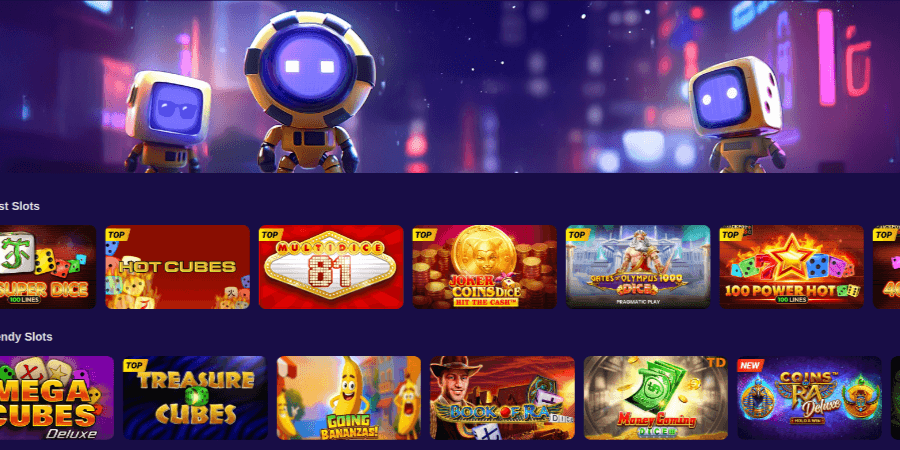 Screenshot van spellen lobby pagina op Casino1
