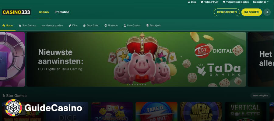 Casino 333 homepage
