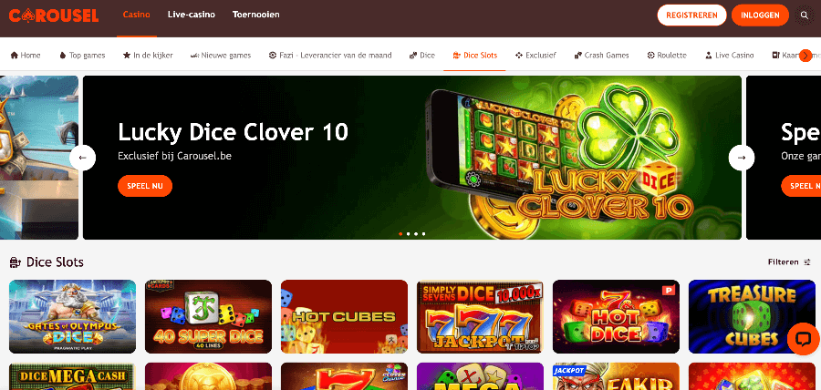Dice slots bij casino Carousel
