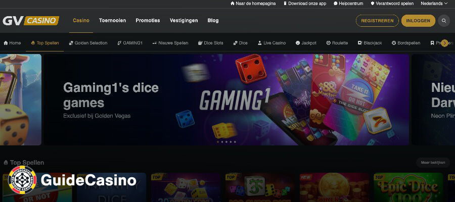 Golden Vegas spelcatalogus