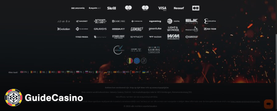 Hotwin Casino footer screenshot