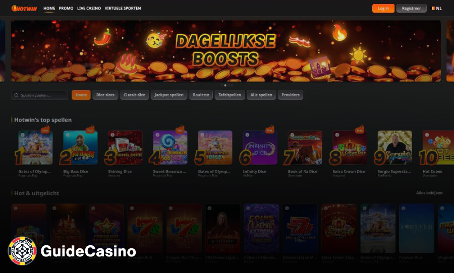 Hotwin homepage screenshot