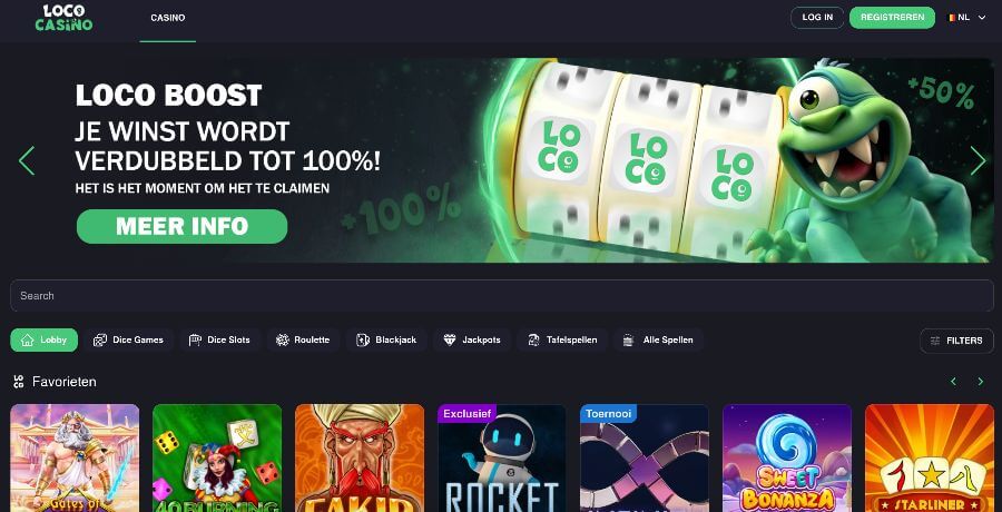 Loco Casino homepage