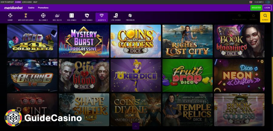 Meridian Casino spelaanbod