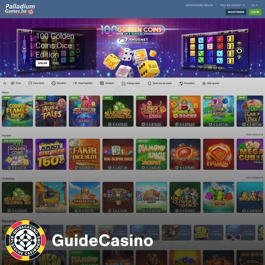 screenshot homepage PalladiumGames.be