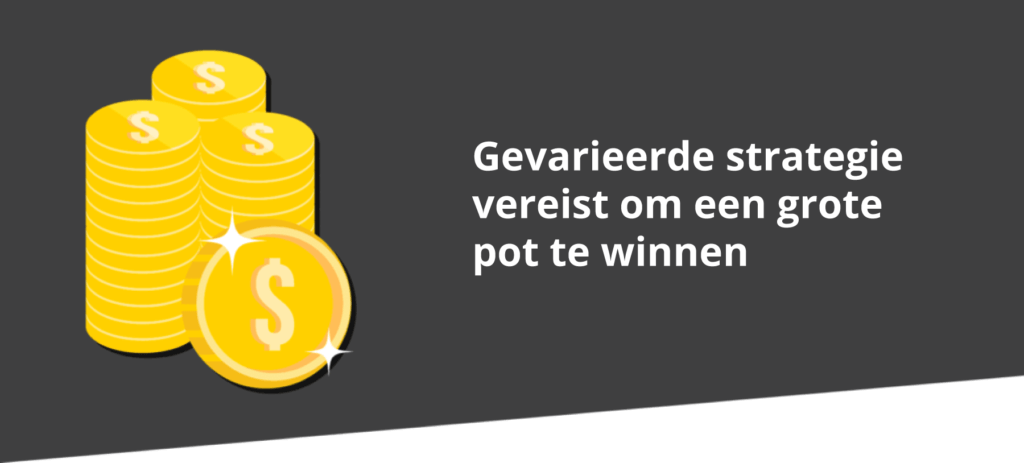 Er is strategie nodig om een grote pot te winnen in poker