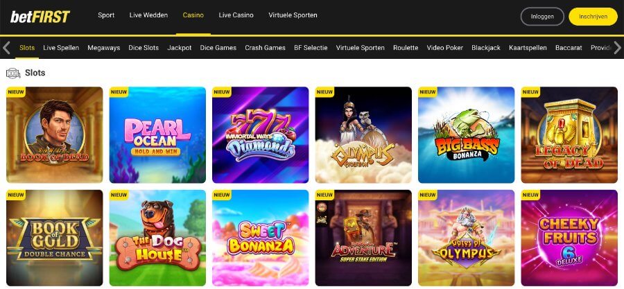 Online slots op betfirstcasino.be