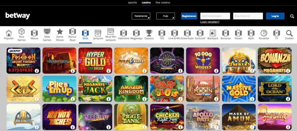 Enkele van de vele online slots van Betway in België