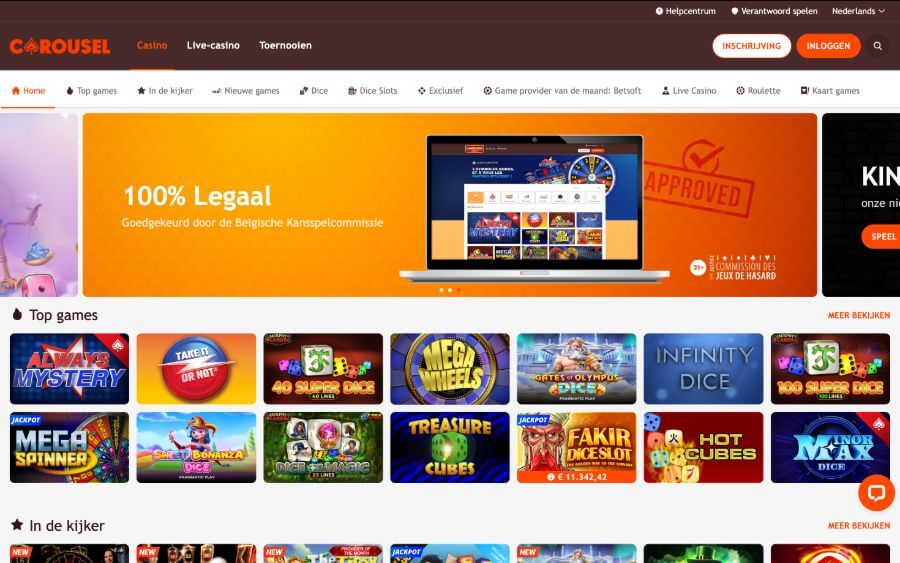 Homepage van Carousel.be