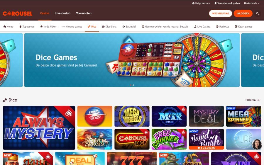 Beschikbare dice games op Carousel.be