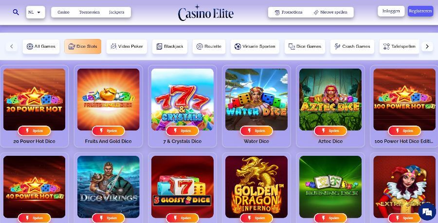 Dice slots van Casino Elite