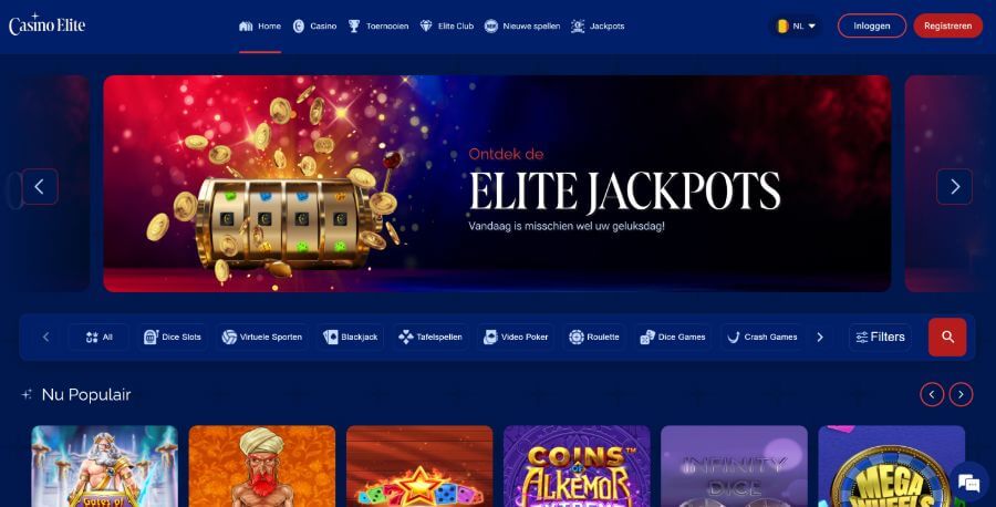 Casino Elite homepage