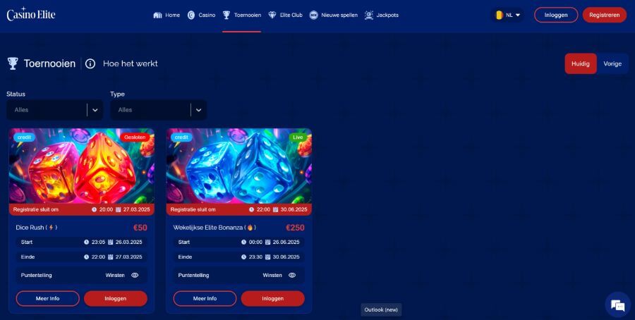 Casino Elite toernooien