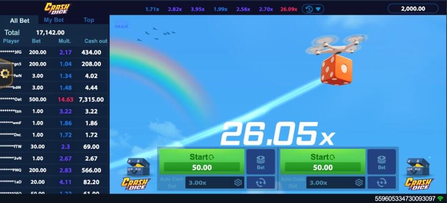 Cash or crash met Crash Dice
