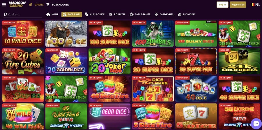 Dice slots van Madison Casino.