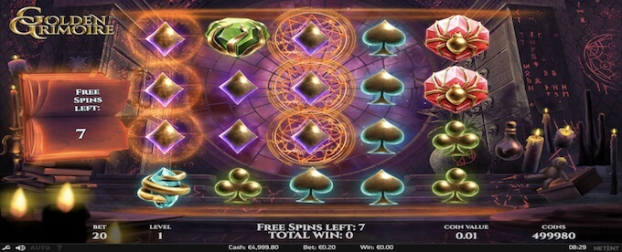 Golden Grimoire slot free spins