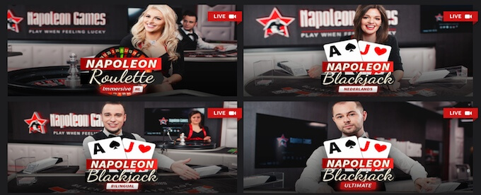 Het branded live casino van Napoleon Games! Live casino Napoleon Games