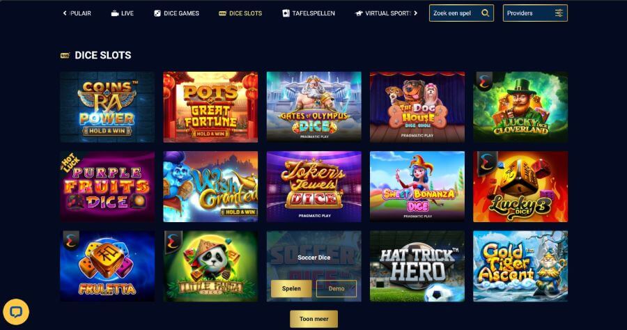 Dice slots van Magic Betting Casino
