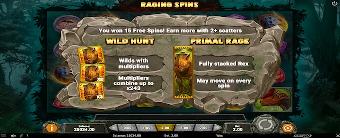Raging Rex slot free spins