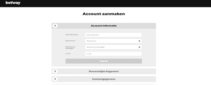Het registratieproces van Betway! Registratie Betway