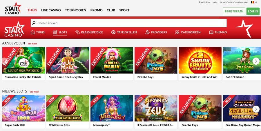 Enkele van de vele online slots op StarCasino.be