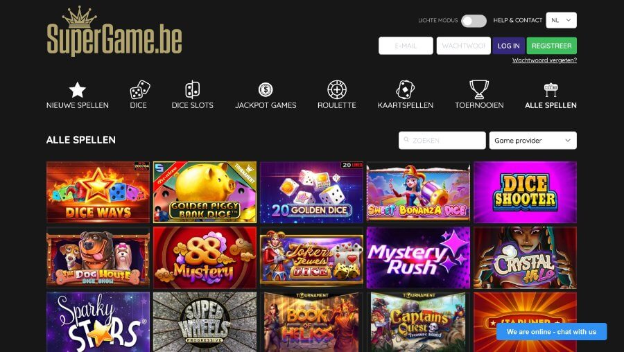 Spelaanbod van SuperGame Online Casino