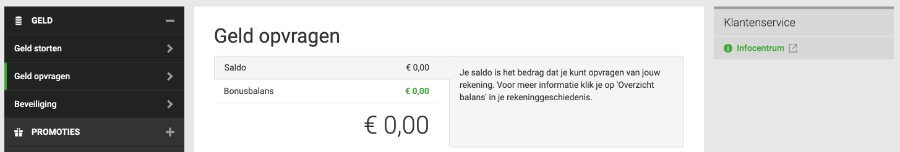 Geld uitbetalen op Unibet.be