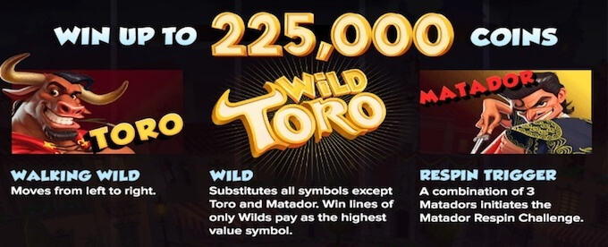 Wild Toro slot bonus features