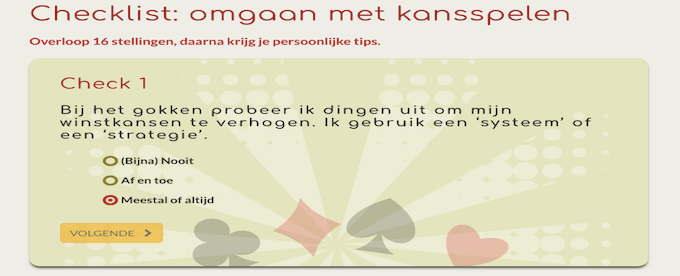 De zelftest van Gokhulp.be die Circus adviseert! Zelftest Gokhulp.be